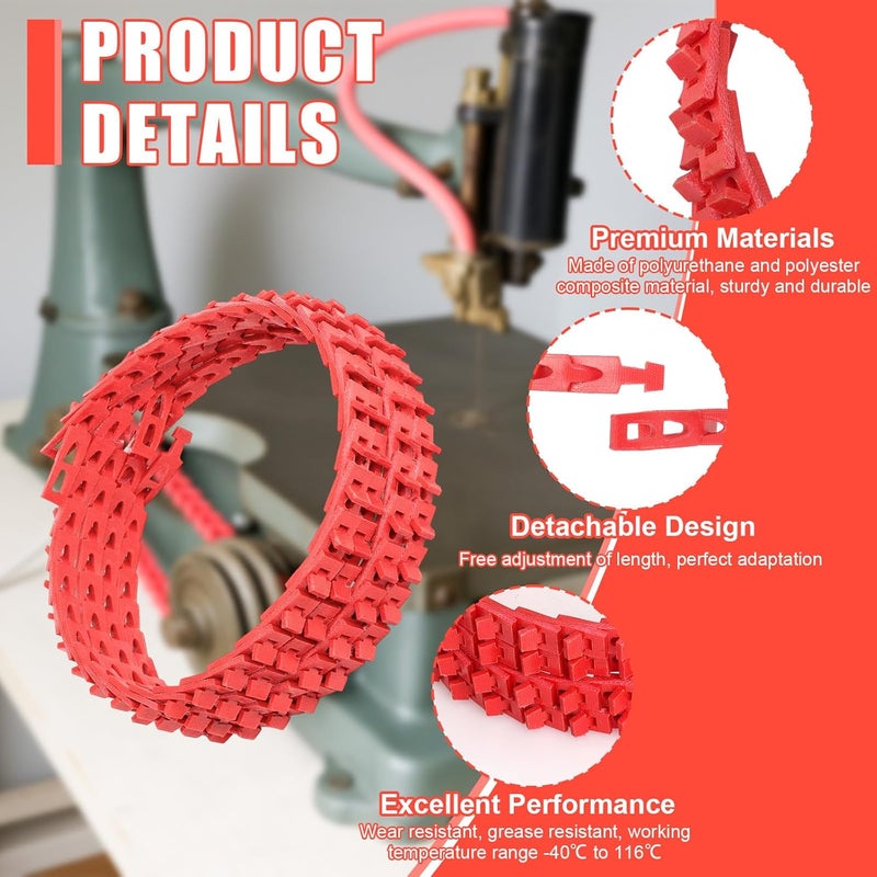 Foifatt 10FT Adjustable V Belt 5 / 8", Type B 10 Feet Power Twist V - Belt, Link Belt 5 / 8 Inch for Latches and Woodworking Tool ( Red ) - Image 4